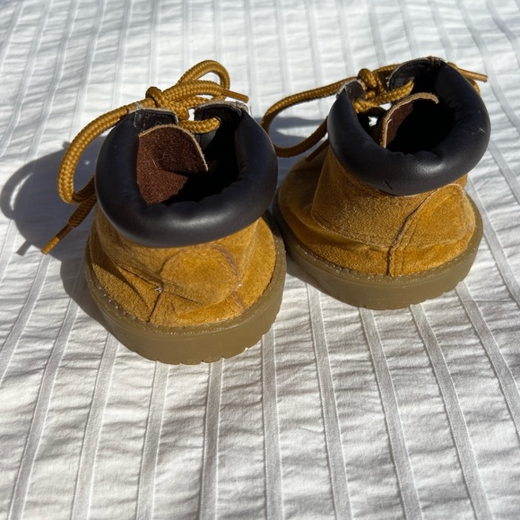 *HP!* Build-A-Bear Tan Leather Lace Up Work Trekking Hiking Boots - Picture 2 of 8